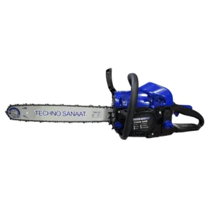 اره بنزینی برند تکنو صنعت مدل CS5200-20 به رنگ آبی و مشکی